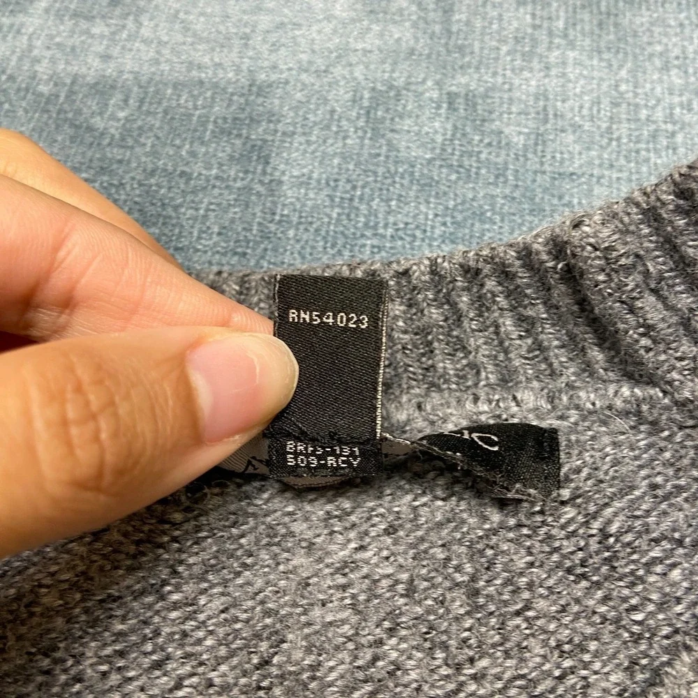 Banana Republic Sweater Mens Medium Heather Gray Knitted Ribbed Hem Winter Wear